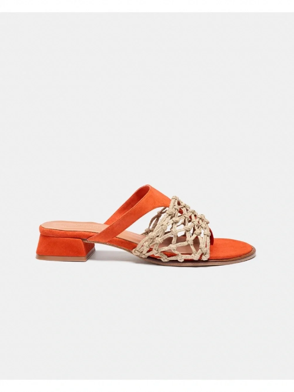 Orange suede sandals size 7 (new)